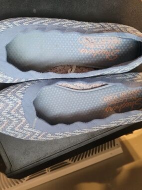 Skechers Blue Knit Memory Foam Ballet Flats